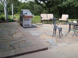 Flagstone stoop and patio.